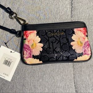 NWT Calvin Klein Floral Mini Clutch/wristlet